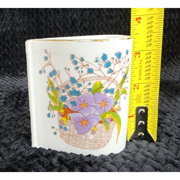 Vintage Lego Korea Teardrop Porcelain Vases – Set of 2 Floral Motif, 1950s–60s - Picture 9 of 9